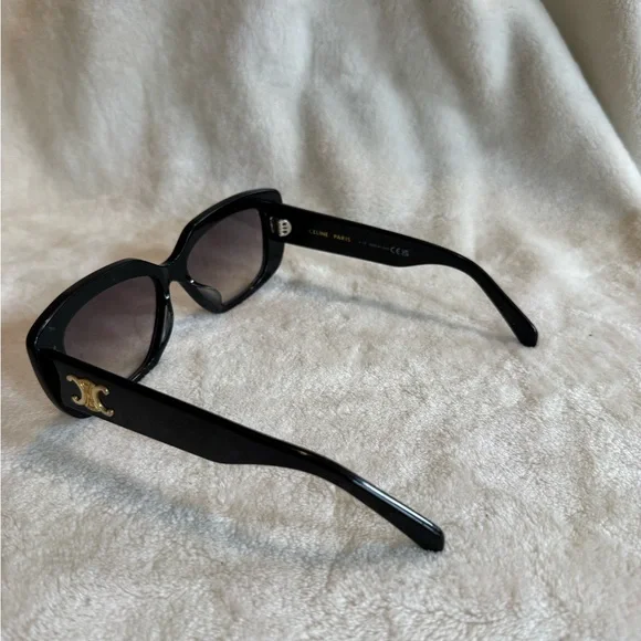 Celine Black Rectangular Sunglasses with Accessories - Picture 4 of 5
